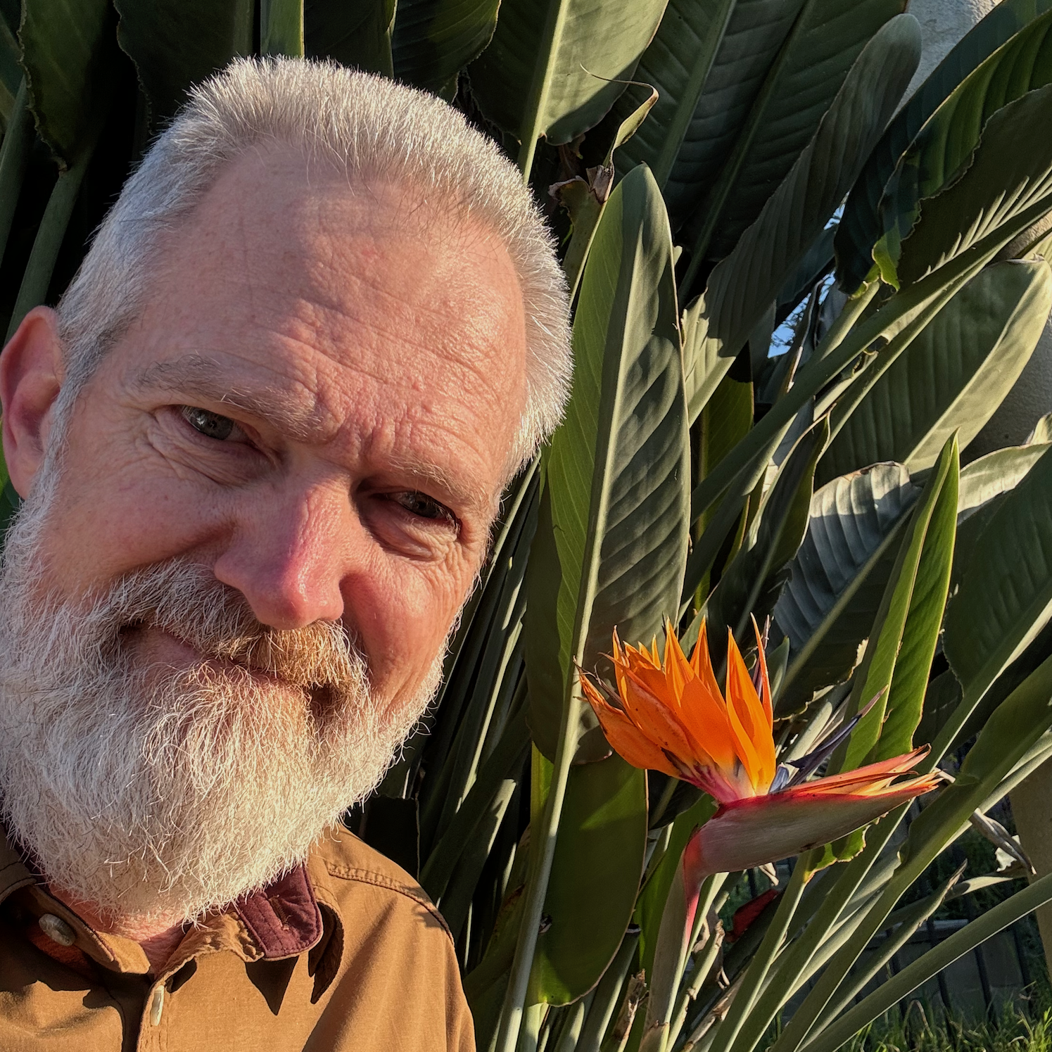 Nic headshot w bird of paradise - smaller